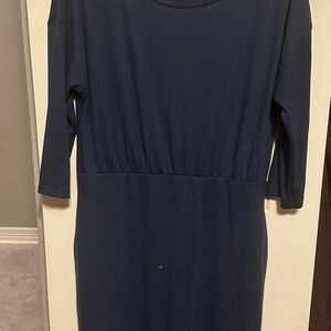 Chic Long Sleeve Navy Dress